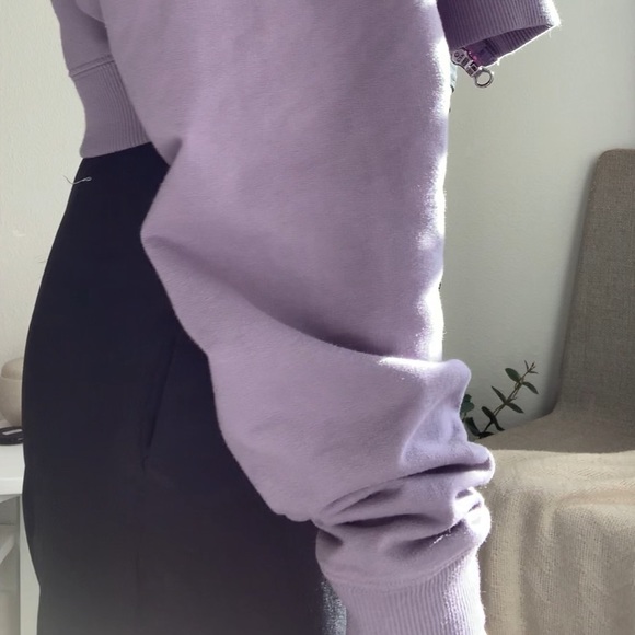 purple oversized crop hoodie - Picture 3 of 8